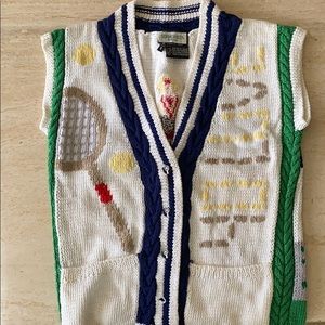 Berek Sweater Vest Tennis Themed